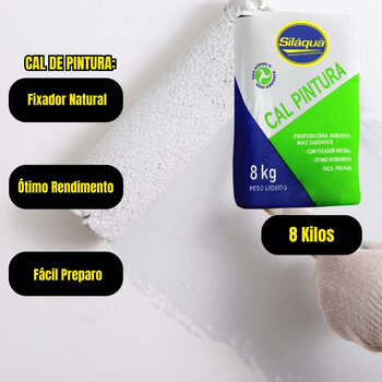 Cal de Pintura e Reboco Natural Branco Silaqua 8kg