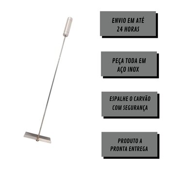 Rodo De Limpeza Carvão Inox Para Churrasqueiras, Fornos 69cm