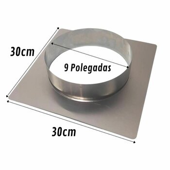 Duto 9 Polegadas Inox 304 com Chapéu e Adaptador