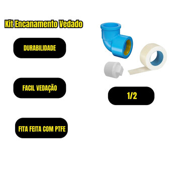 Kit Vedação Rosca Latão Plug Fita para Vedar