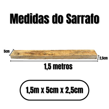 Kit 10 Sarrafo 1,50mx5cmx2,5cm Madeira Pinus Seca e Bruta