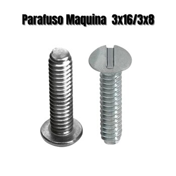 Parafuso Maquina Fenda Cabo Redondo 3/16x3/8 300pçs