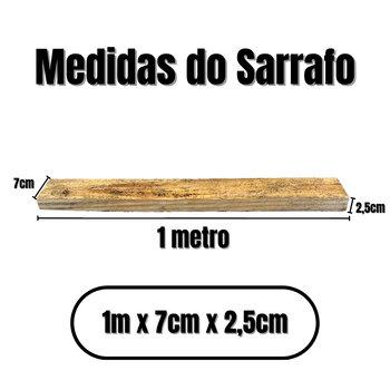 Kit 10 Sarrafo 1,00mx7cmx2,5cm Madeira Seca E Bruta