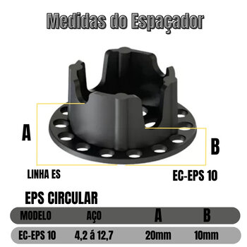 Espaçador Para Malha Pop Ferro Aço Eps 10/20mm C/ 500 Pçs