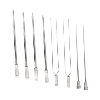 8x Espetos De Inox 40cm Espada, Duplo e Coração - Churrasco