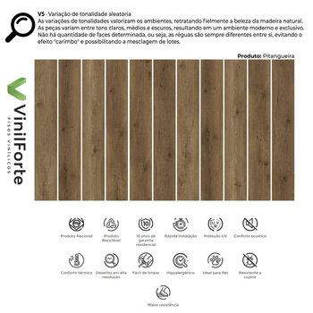 Piso Vinilico Pitangueira 2mm Capa 0,20 Reguá 19x1230mm 4,72m