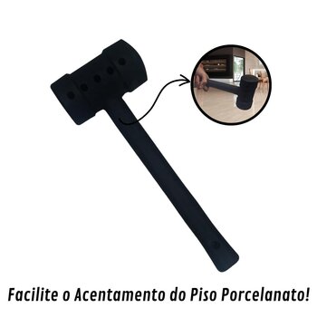 Martelo De Borracha Preta Portátil Piso Porcelanato 45mm