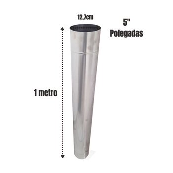 Duto Inox 5m 5 Polegadas Chaminé Para Fornos Churrasqueiras