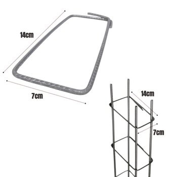 Estribo 4.2mm 7x14 Construção Civil Obra, 50 Peças Aço CA60