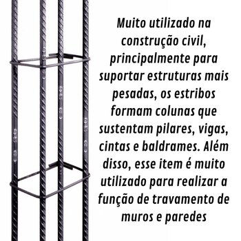 Estribo De Aço 11X11 Nervurado Vergalhão 20 Peças Aço CA60