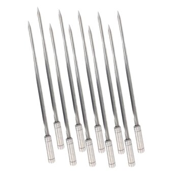 10X Espetos Espada Inox 40cm Cabo Revestido Alumínio - Forte