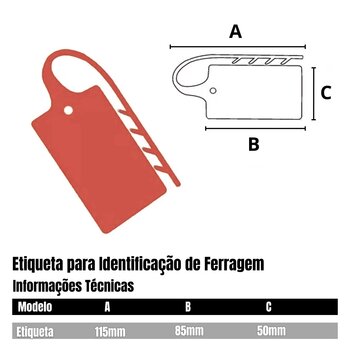 Etiquetas para Identificação de Ferragens Construção 50 Un