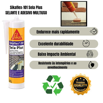 Kit 3 Selante Vinílico SikaFlex 101 Sela Plus Branco 400g