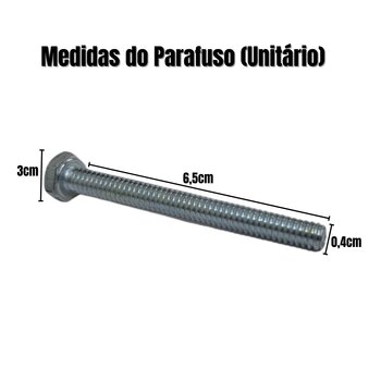 Kit 50 Parafuso Sextavado 1/4 X 2.1/2 Zincado Rosca Inteira