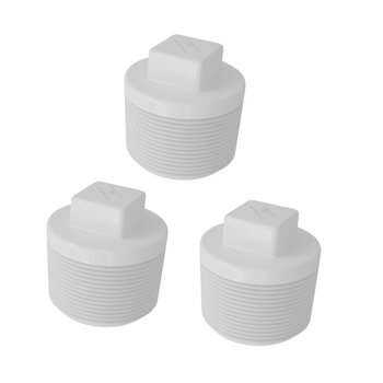 3 Plug Bujão Pvc Roscável De 1/2 Polegada