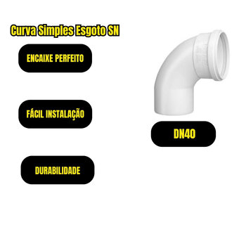 Kit 3 Curva 90° Longa Esgoto 40mm Conexão Canos Encanamento