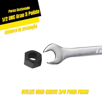 Porca Sextavada Grau 8 UNC 1/2 Preto 25Und