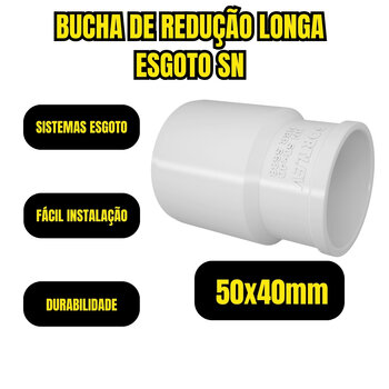 Bucha de Redução Longa Esgoto 50x40mm