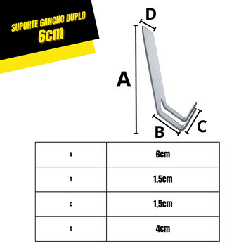 Gancho Duplo Organizador Adesivo Inox Cabideiro Parede 5und