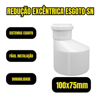 Redução Excêntrica Esgoto SN Encanamento 100x75mm