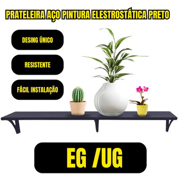 Prateleira Preta Eletrostática Parede Decoração 97x21