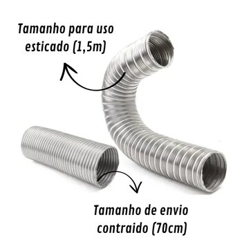 Duto Flexivel Alumínio 200mm Churrasqueira Coifa Exaustor