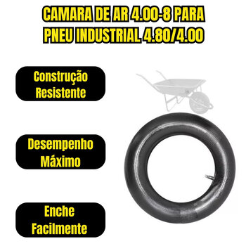 Câmara De Ar 4.00-8 P/ Pneus Industria 4.80/4.00 Aro 8 2und