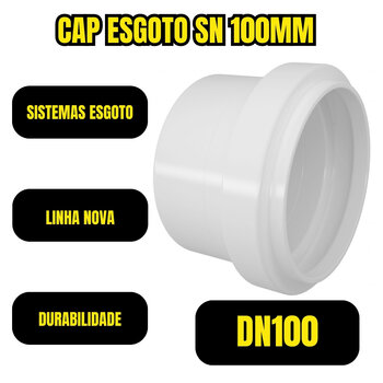 Cap Tampão Esgoto 100Mm Branco Fortlev