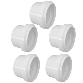 Kit 5 Cap Tampão Esgoto Pvc Branco 100mm 4 Polegada Fortlev