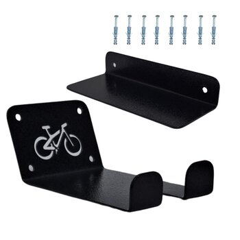 Suporte De Parede Preto Bicicleta Decora Bike Horizontal