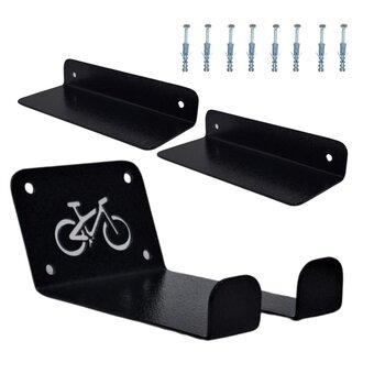 Suporte De Parede Preto Bicicleta Decora Bike Horizontal