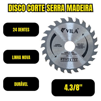 Disco Serra Madeira 110mm para Maquita 24 Dentes