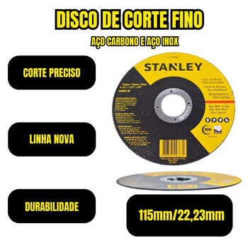 Disco Abrasivo Corte Fino Inox/Ferro p/ Esmerilhadeira