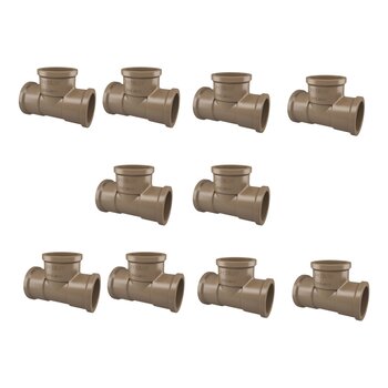 Tee Soldável PVC 40mm Encanamento Agua Fria 10 Peças