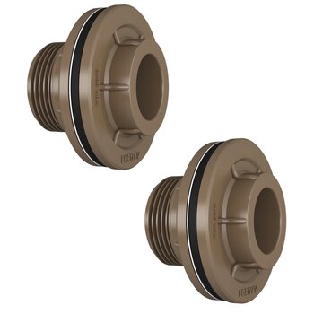 2x Adaptador Flange 40mm (1.1/4 ) (marrom) Para Caixa Dágua