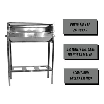 Churrasqueira de Inox Espetinho CSC01 Sem Coifa - 70cm