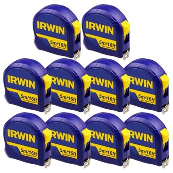 Kit 10 Trena Irwin 5m Standard Com Fita De Aço E Botão Trava