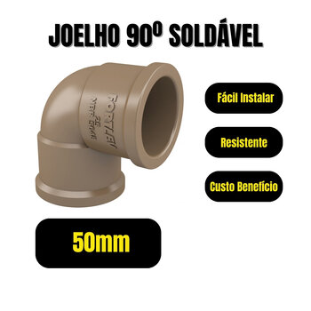 Kit 20 Cotovelo Joelho 50mm 11/2 90° Soldável Marrom Fortlev