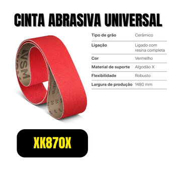 Cinta Abrasiva Lixa Universal Grão Cerâmico XK870X