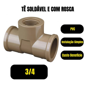 Te Soldável 25mm 3/4 Roscável Hidraulico Fortlev