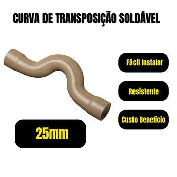 Curva Transposição Soldável Encanamento Água Fria 25mm