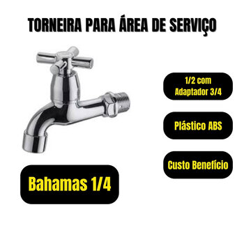 Torneira para Area de Serviço Jardim Externa Bahamas 12cm 1/4