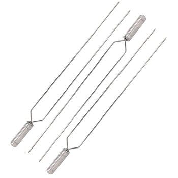 3x Espeto Duplo Aço Inox Lâmina 60cm, Espetos Churrasco