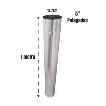 Kit 4m Duto Inox 430 De 5 Polegadas, Lareira, Forno, Fogão