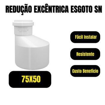 Luva de Redução Excêntrica Esgoto SN 75x50mm