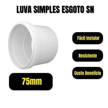 Luva Simples para Esgoto SN 75mm PVC