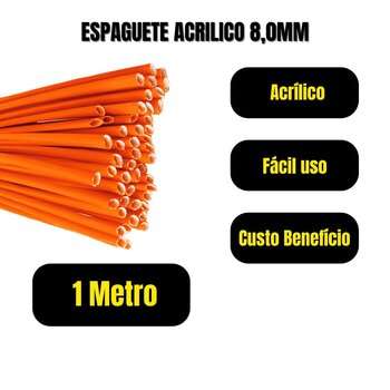 Kit 6 Espaguete Acrílico 8mm Isolamento Fios Cabos 1m