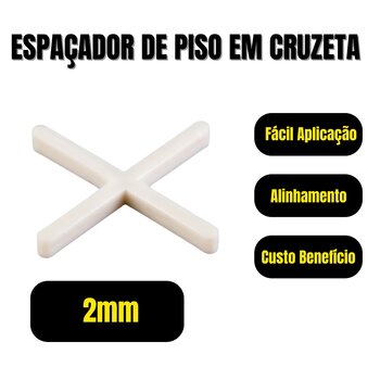 Espaçador De Piso Em Cruzeta De 2mm 200 Peças