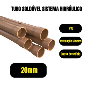 Cano Tubo Pvc Soldável Marrom 20mm 6 Metros Hidráulico