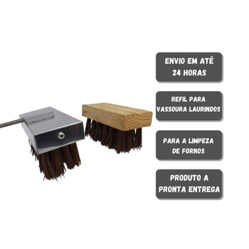 Kit Vassoura Escovão Inox Mais Refil Piaçava, Limpeza Fornos